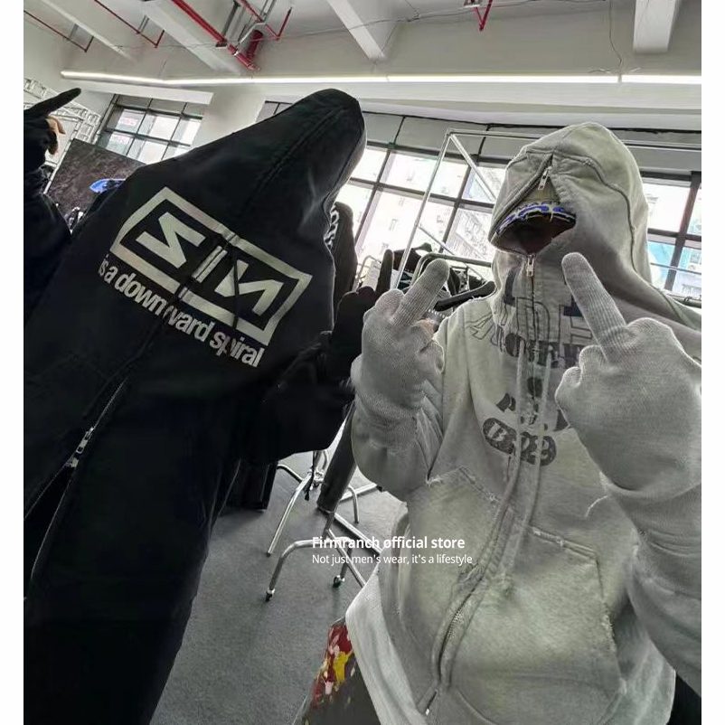 Street Fashion Zip Up Hoodie - Firmranch nuevo Otoño Invierno archivo coreano