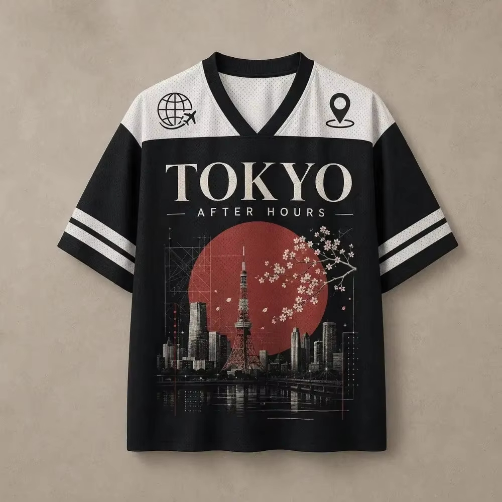 Street Fashion Tokyo - Camiseta con cuello en V para