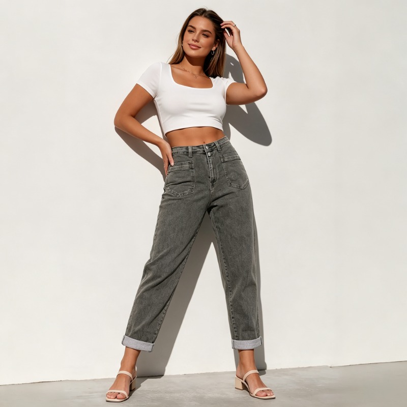 Street Fashion Plus Size - Jeans Acampanados de Mezclilla para Mujer,