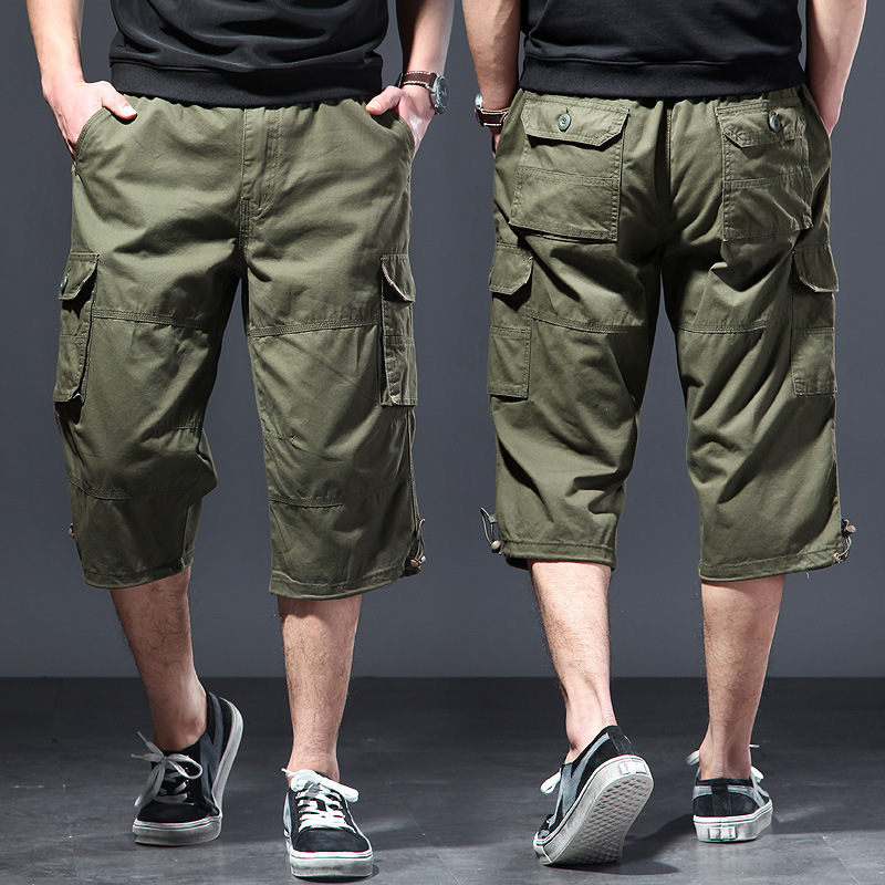Street Fashion Plus Size - Pantalones 3/4 de Algodón para Hombre,