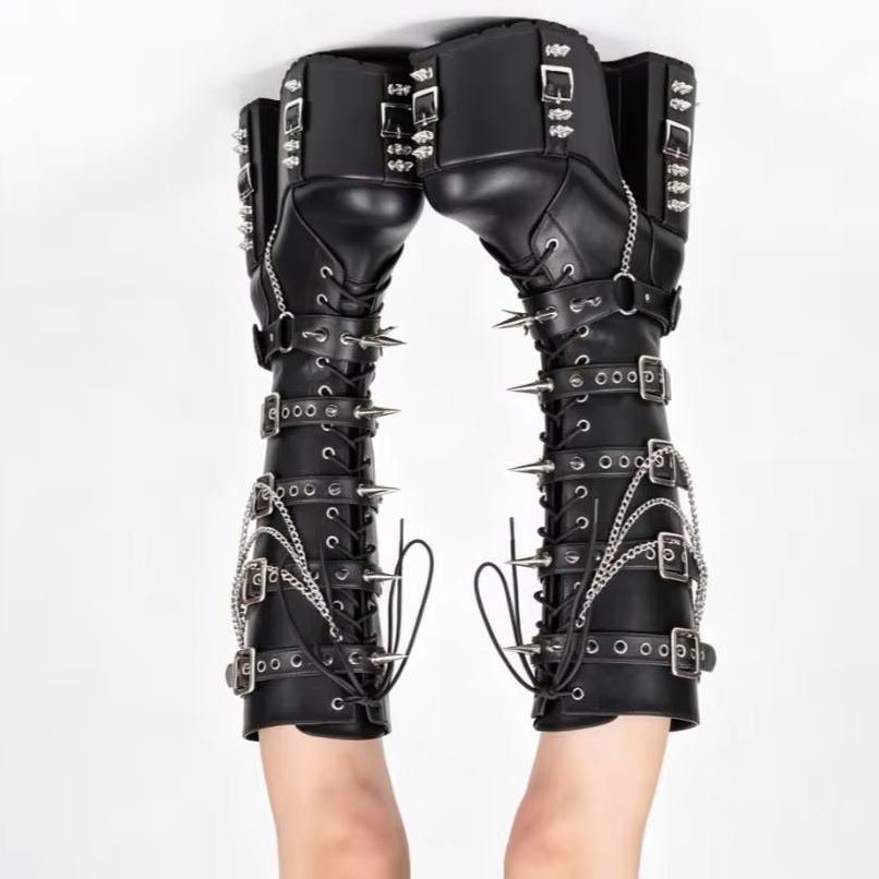 Street Fashion Y2K - Botas de plataforma estilo punk con