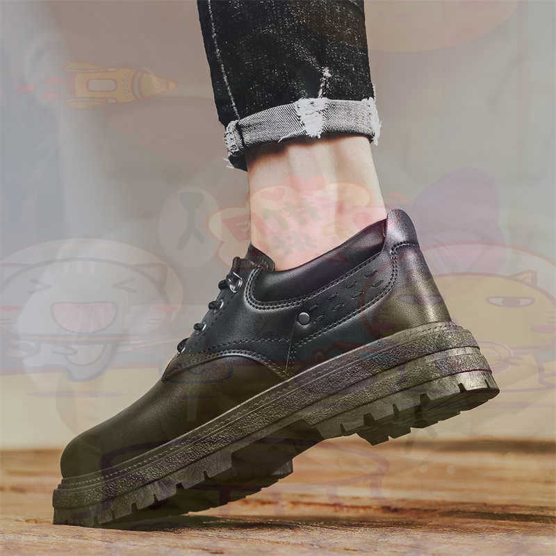 Street Fashion Vietnam - Zapatillas deportivas de cuero Natural oscuro