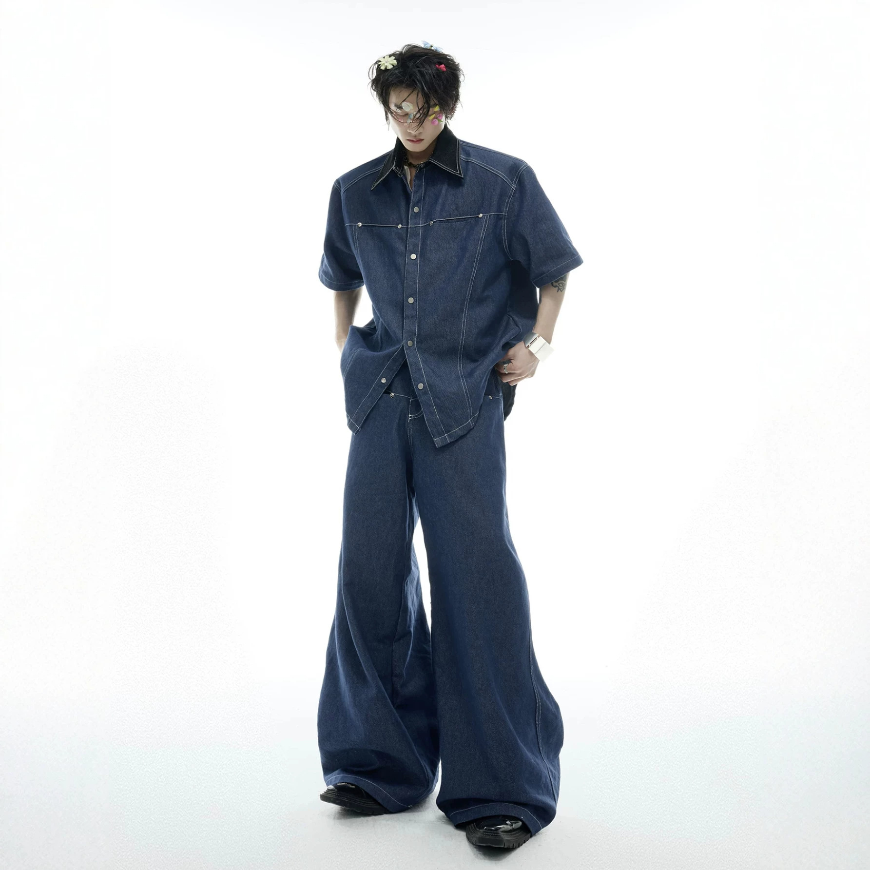 Street Fashion Jeans - Conjunto de Verano para Hombre: Camisa