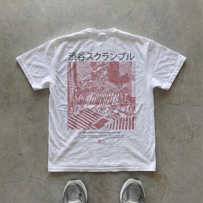 Street Fashion Shibuya - Camiseta con estampado Shibuya Crossroads |