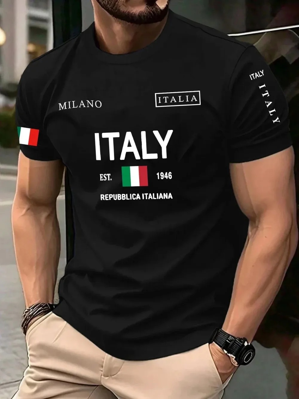 Street Fashion Of Milan - Camiseta de hombre con estampado 3D