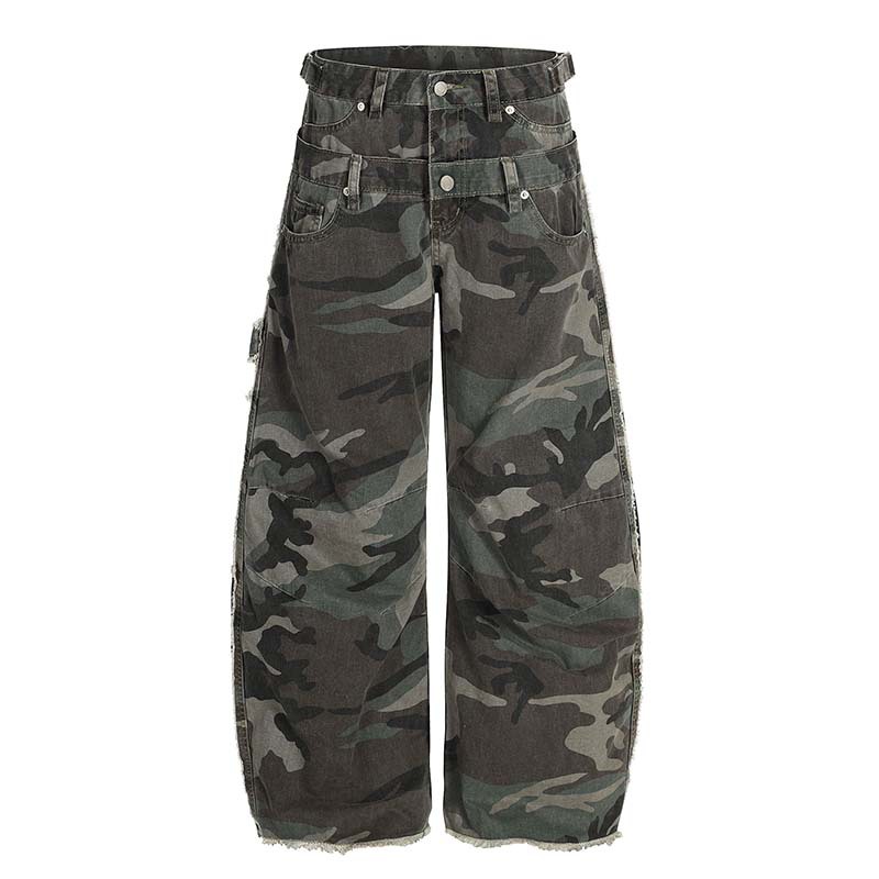 Street Fashion Vibes - Pantalones vaqueros Cargo de camuflaje a