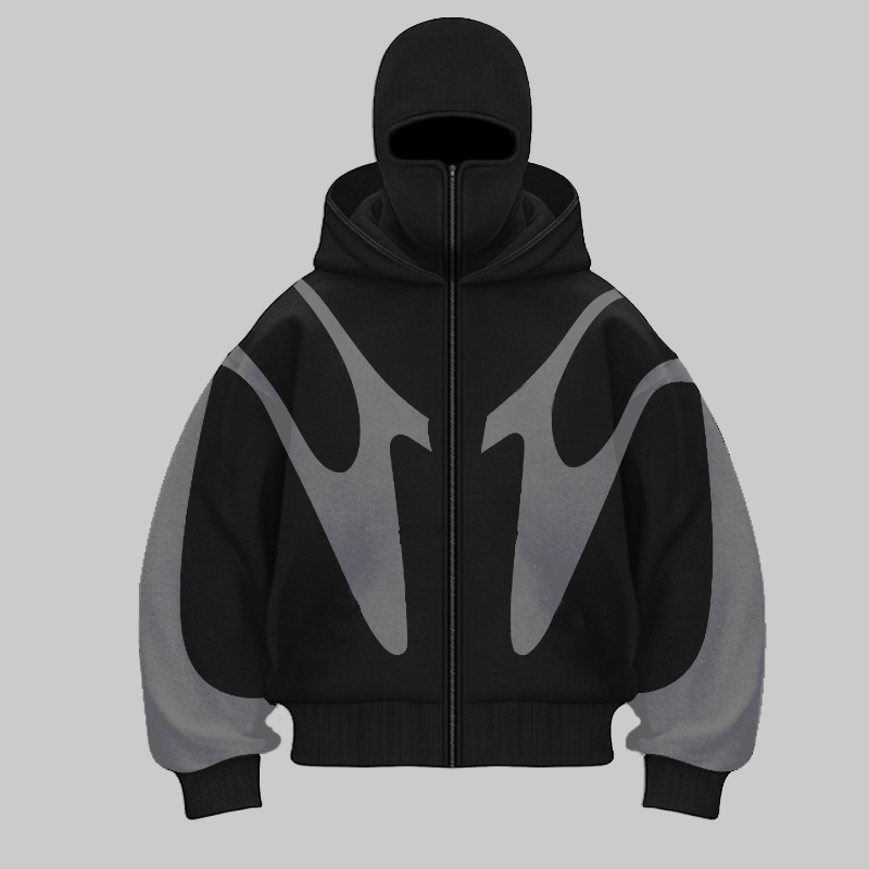 Street Fashion Zip Up Hoodie - Sudadera con capucha estilo sombrero doble