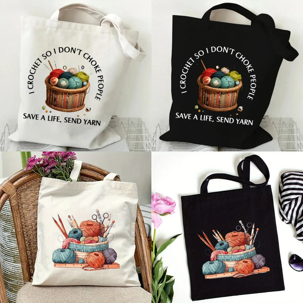 Tote Bag Canvas Print - Bolso clásico de punto con bolas