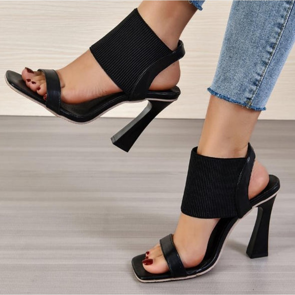 Street Fashion Rome - Sandalias de tacón alto con punta