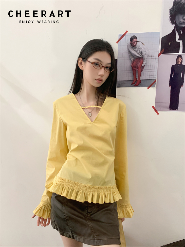 Street Fashion Fall 2025 - CHEERART otoño 2025 moda mujer blusa