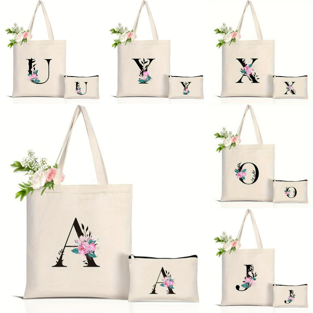 Tote Bag Canvas Print - Bolso de mano elegante con alfabeto