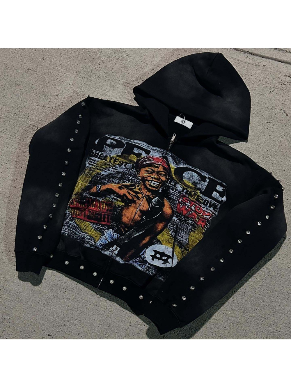 Sudadera con capucha holgada e - Street Fashion Zip Up Hoodie reseña y precio