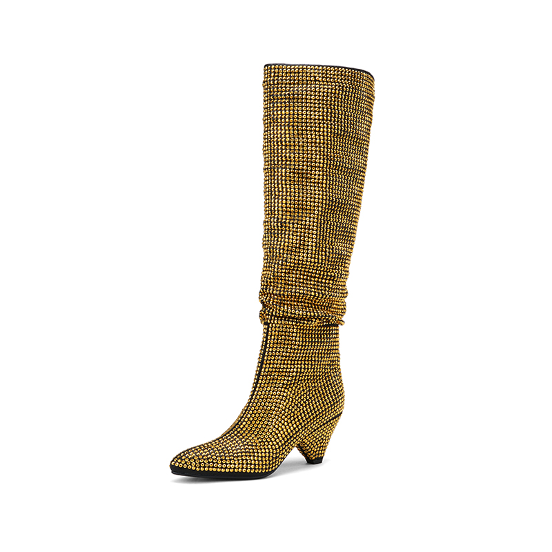 Botas Largas de cristal con ta - Street Fashion Lady reseña y precio