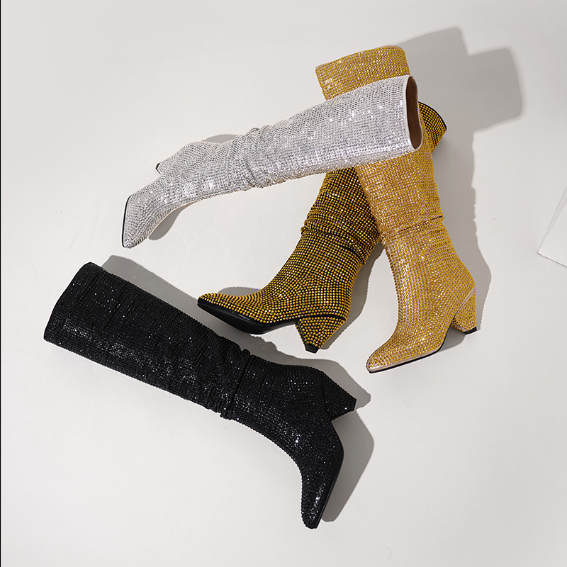 Botas Largas de cristal con ta - Street Fashion Lady reseña y precio