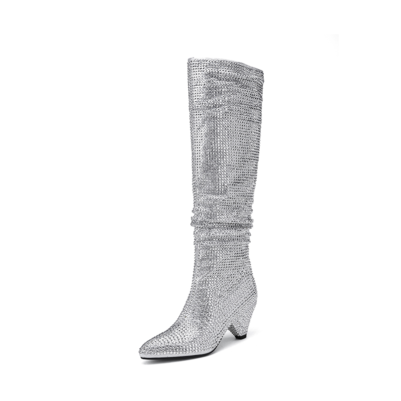 Botas Largas de cristal con ta - Street Fashion Lady reseña y precio