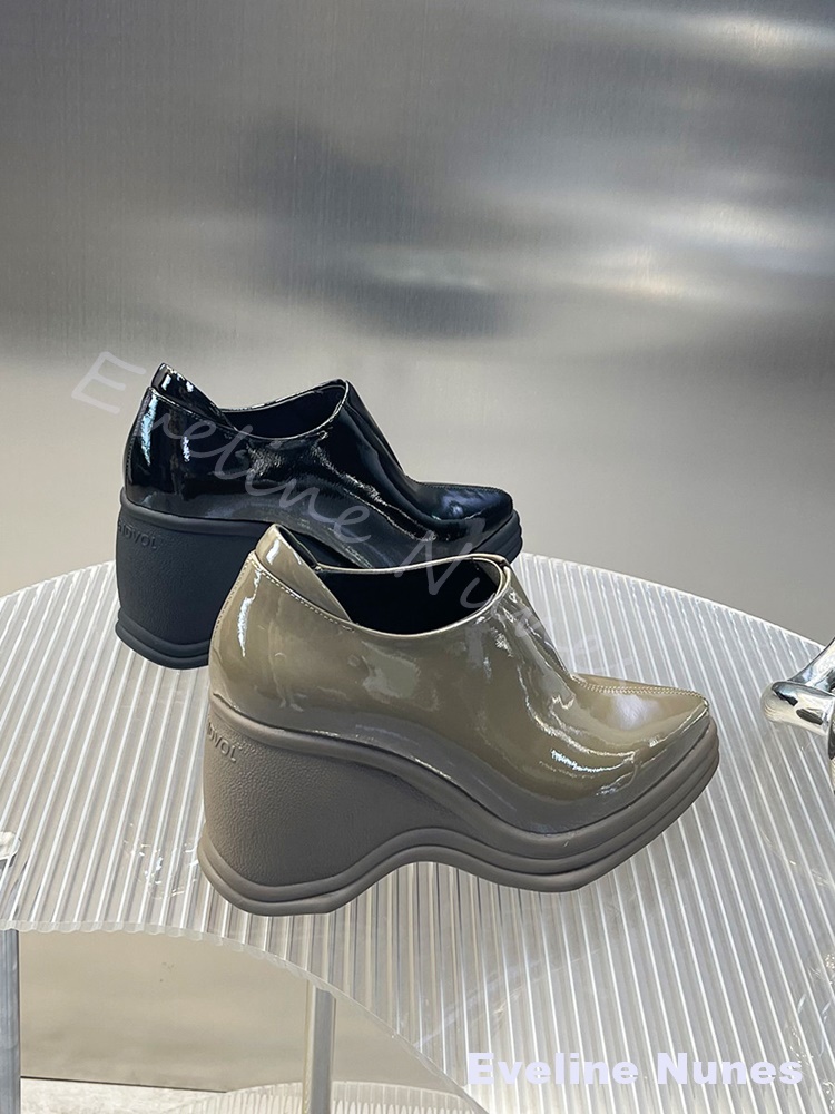 Zapatos de tacón de cuña con p - Street Fashion Y2K reseña y precio