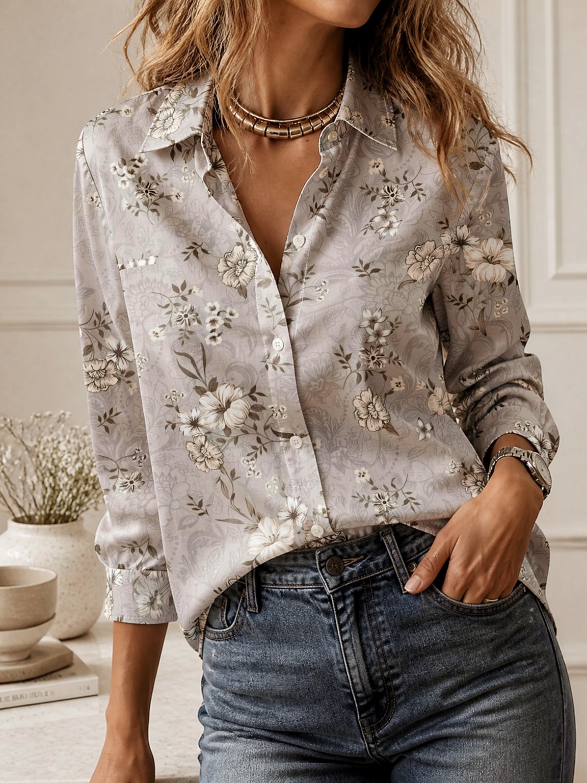 Camisa de Manga Larga con Cuel - Street For Fashion reseña y precio
