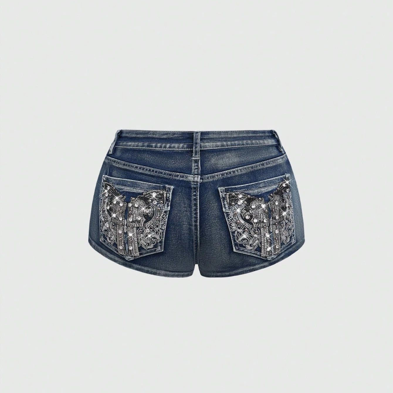 Shorts de mezclilla bordados c - Street Fashion Jeans reseña y precio