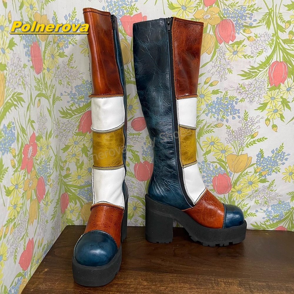 Botas Altas de Cuero con Parch - Street Fashion Y2K reseña y precio