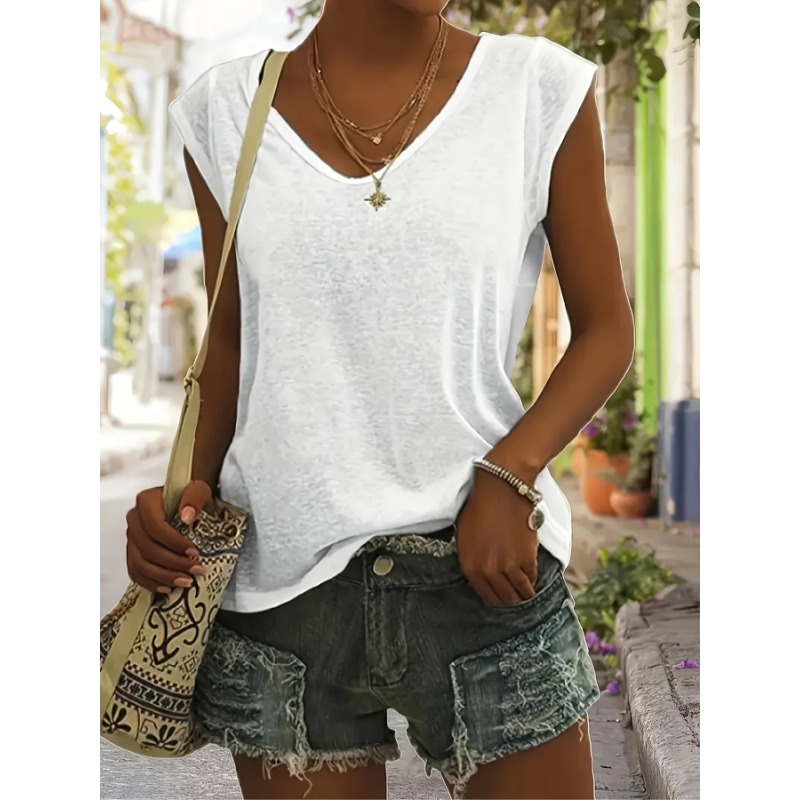 Camiseta sin mangas con cuello - Street Fashion Plus Size reseña y precio