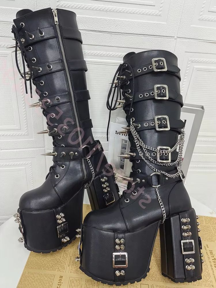 Botas de plataforma estilo pun - Street Fashion Y2K reseña y precio