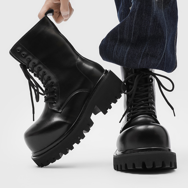 Botas de cuero de caña alta pa - Street Fashion Plus Size reseña y precio