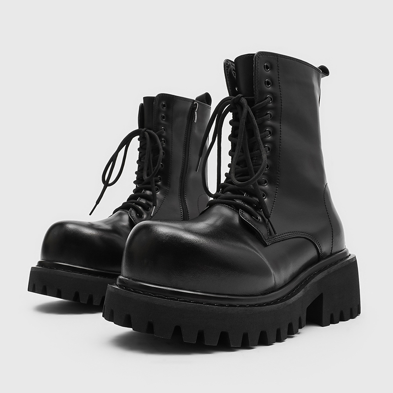 Botas de cuero de caña alta pa - Street Fashion Plus Size reseña y precio