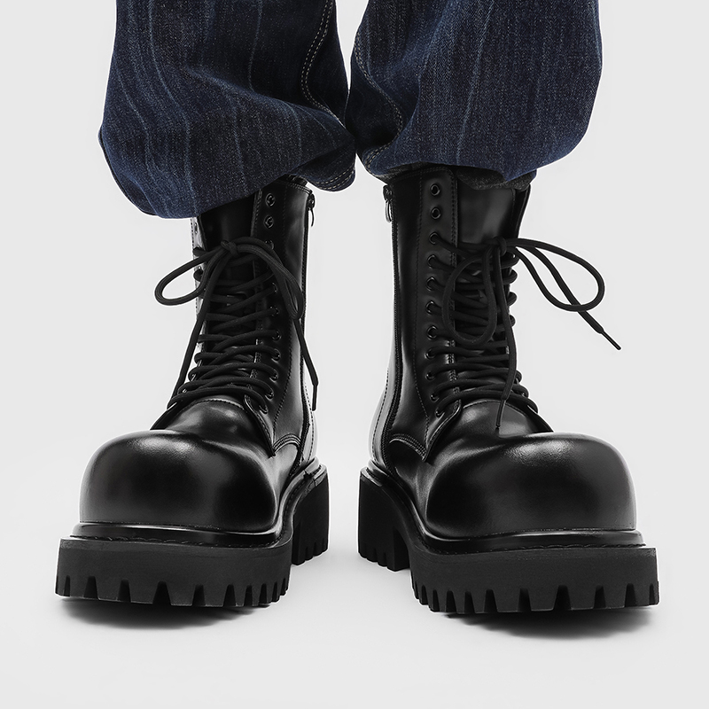Botas de cuero de caña alta pa - Street Fashion Plus Size reseña y precio