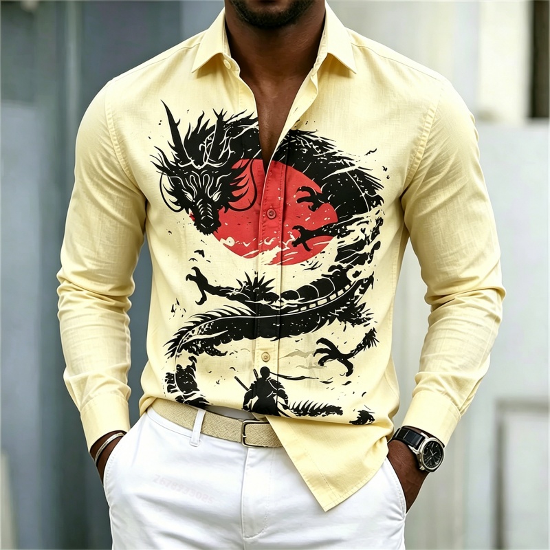 Camisa de Hombre 2026, Blanca, - Street Fashion In China reseña y precio
