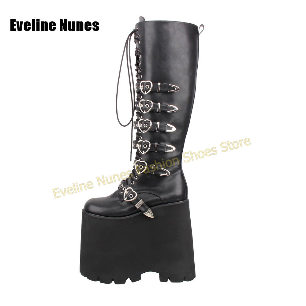 Botas de Plataforma Altas Esti - Street Fashion Y2K reseña y precio