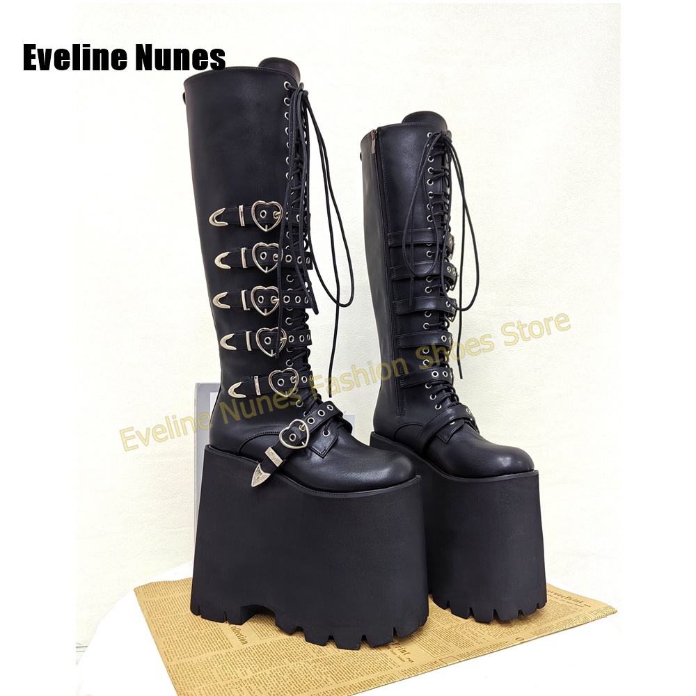Botas de Plataforma Altas Esti - Street Fashion Y2K reseña y precio