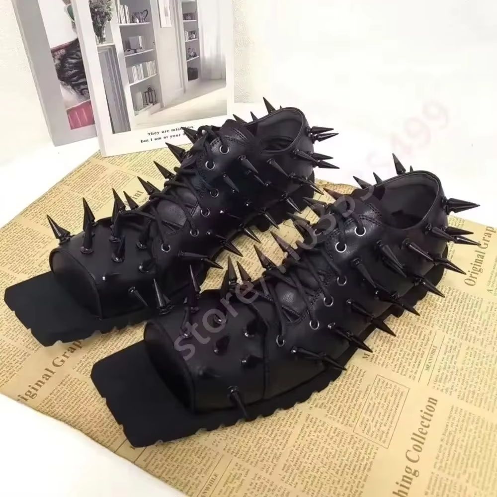 Botas de cuero negras para muj - Street Fashion Y2K reseña y precio