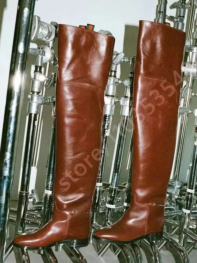 2025 botas de cuero por encima - Street Fashion Lady reseña y precio