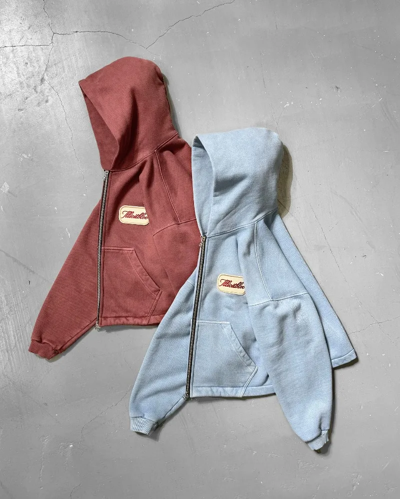Y2K moda nueva letra bordado p - Street Fashion Zip Up Hoodie reseña y precio