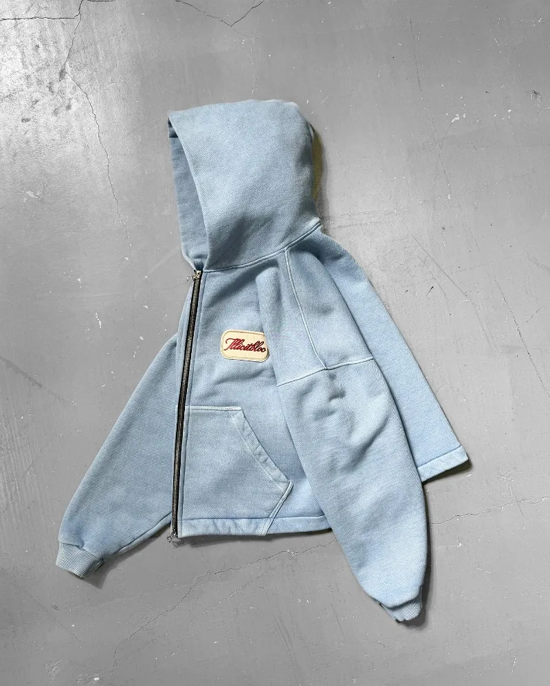 Y2K moda nueva letra bordado p - Street Fashion Zip Up Hoodie reseña y precio